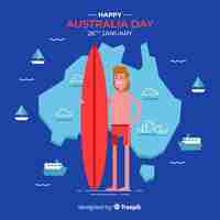 Vettore gratuito felice giorno australia