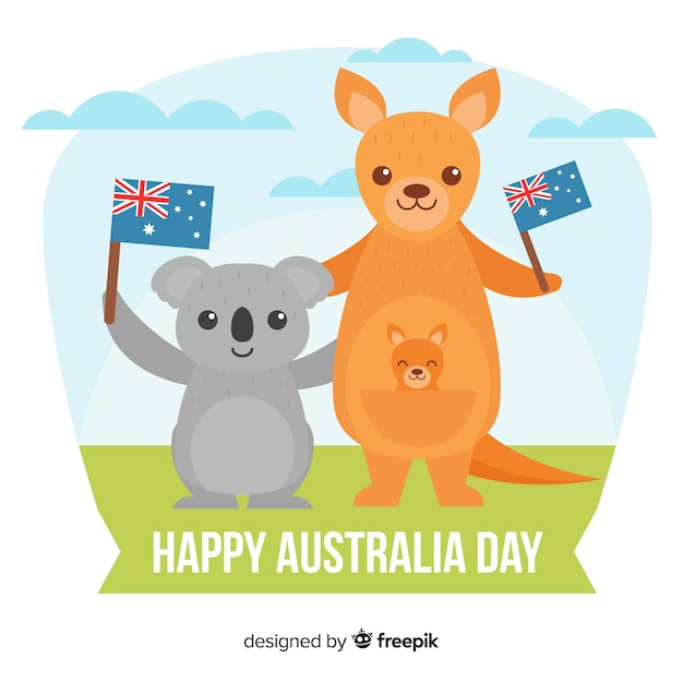 Vettore gratuito felice giorno australia