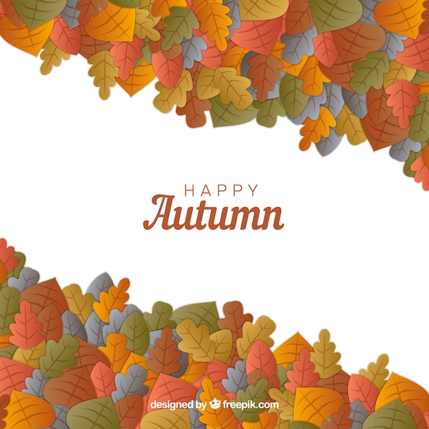 Happy autumn sale with colorful leaves