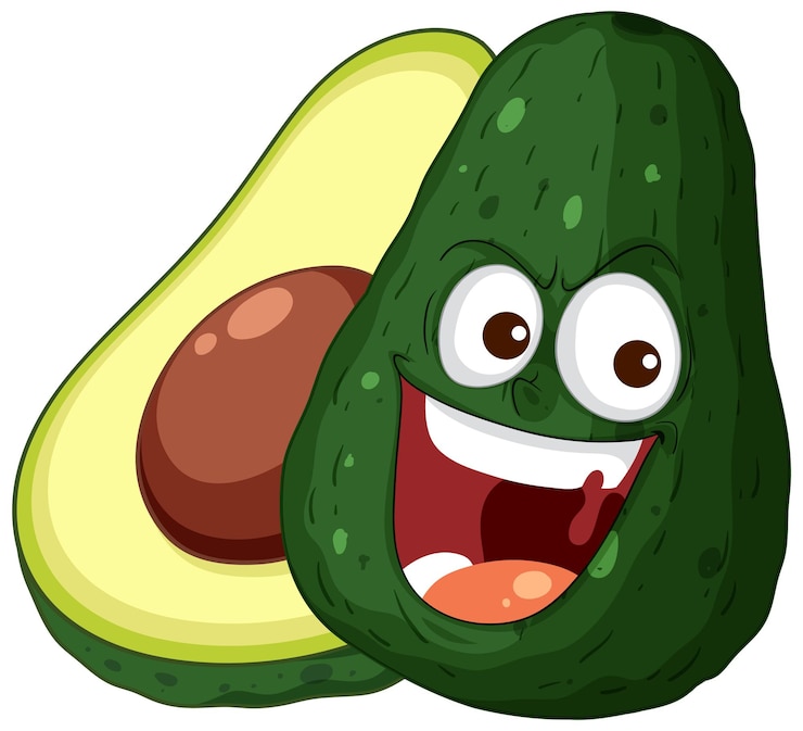 Free Vector happy avocado cartoon illustration