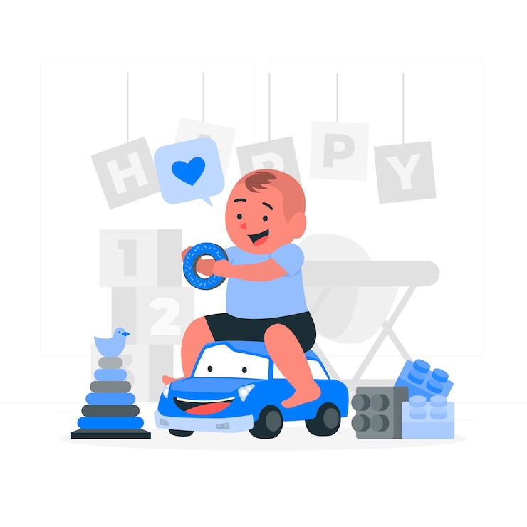 無料Vector ハッピーベイビーコンセプトイラスト