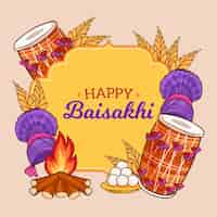 Vettore gratuito buon tema evento baisakhi