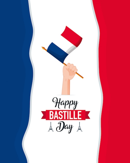 Free vector happy bastille day