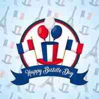 Free vector happy bastille day