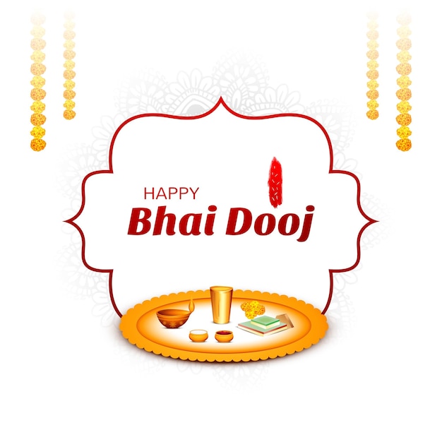 Free vector happy bhai dooj beautiful illustration in indian celebration background