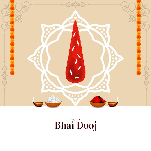 Free vector happy bhai dooj festival celebration greeting background vector