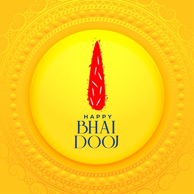 Free vector happy bhai dooj festive card for brother and sister love vector