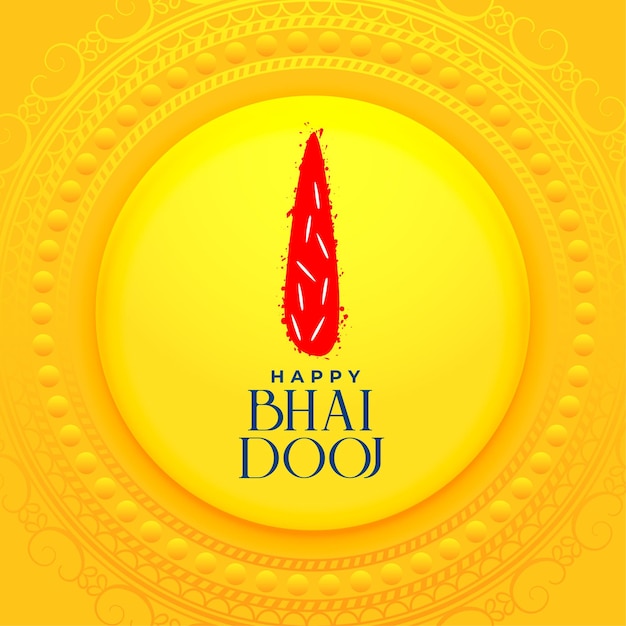 Free vector happy bhai dooj festive card for brother and sister love vector