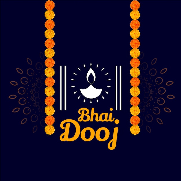 Happy bhai dooj wishes illustration traditional