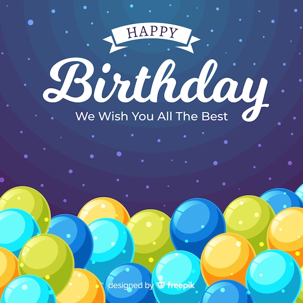 Free vector happy birthday background in flat style