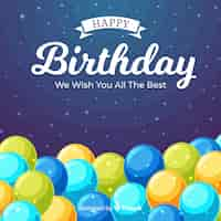 Free vector happy birthday background in flat style