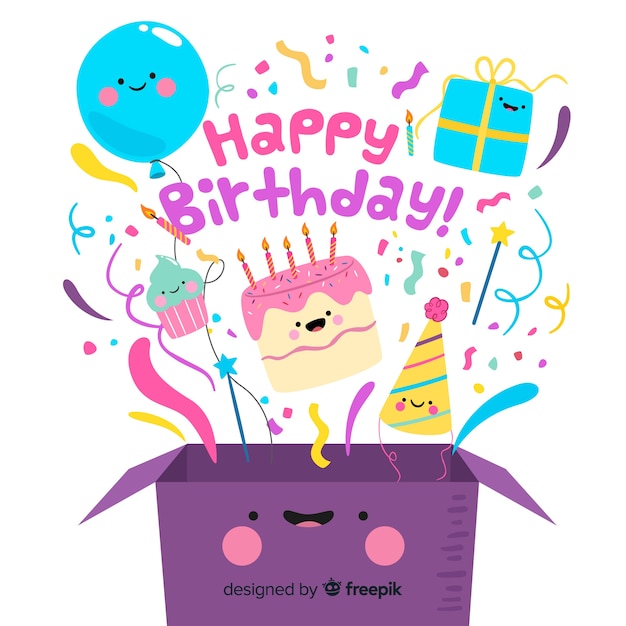 Free vector happy birthday background in flat style