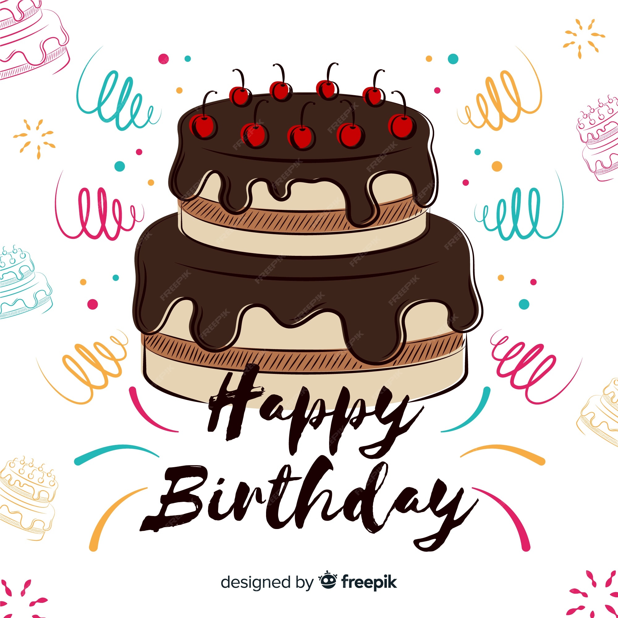 Free Vector | Happy birthday background in hand drawn style