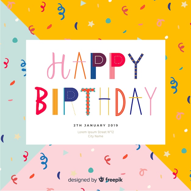 Free vector happy birthday background in hand drawn style