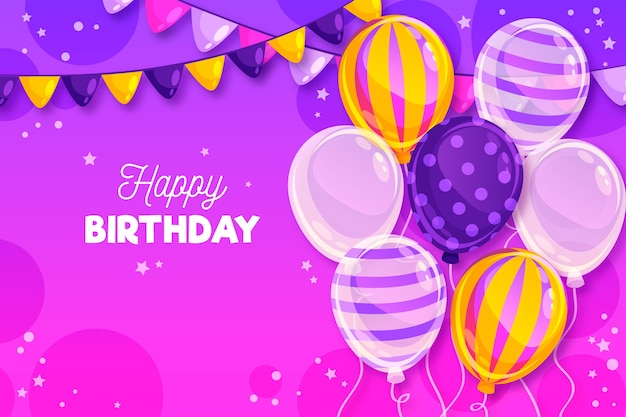 Free Vector | Happy birthday background with balloons