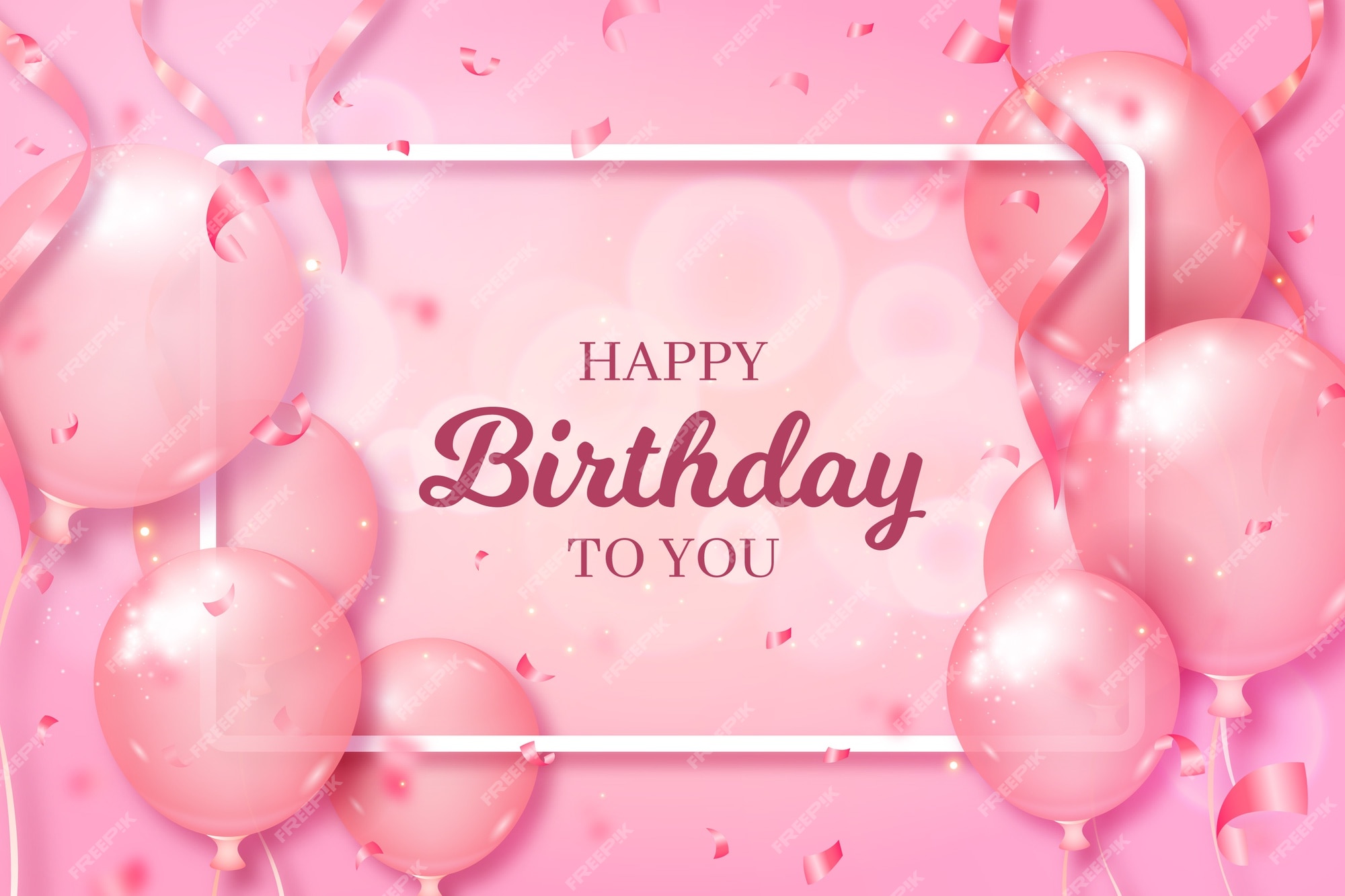 Free Vector | Happy birthday background with pink balloons