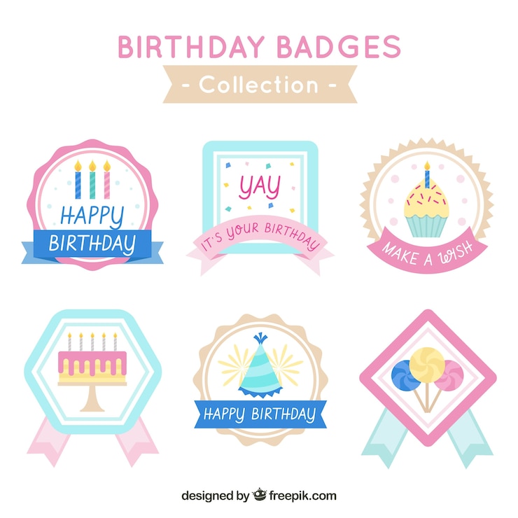 免費 Vector 祝你生日的章收藏
