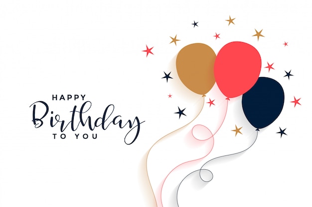 Free vector happy birthday balloon background in flat style