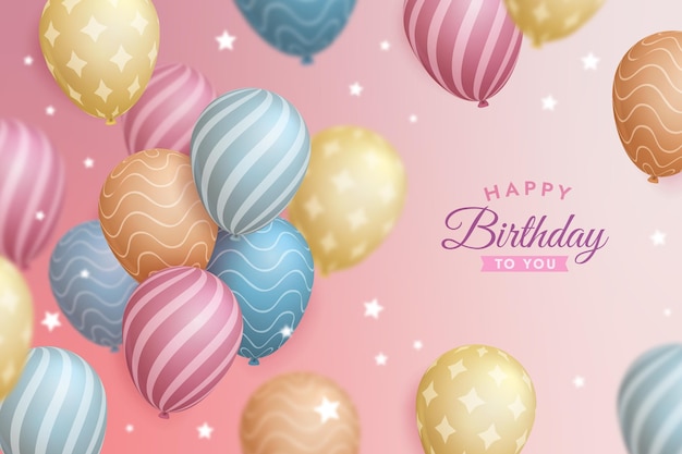 Free vector happy birthday balloons background