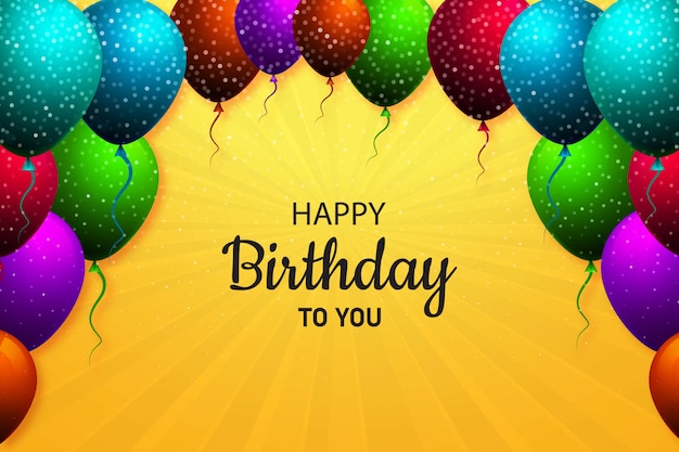 Бесплатное векторное изображение С днем рождения воздушные шары карты фон