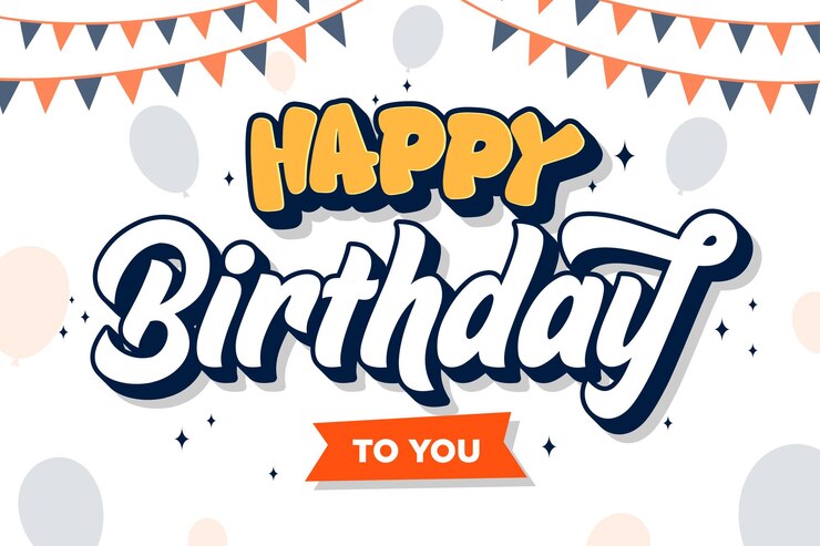 Free Vector happy birthday banner in retro style concept