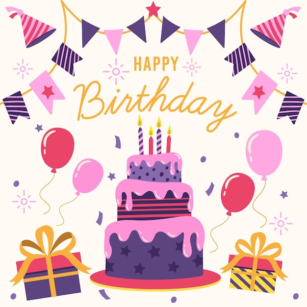 Free vector happy birthday banner