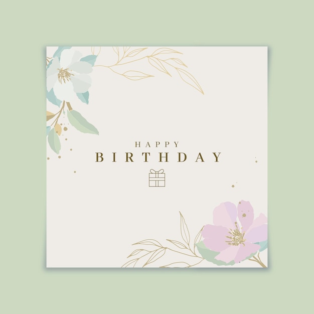 Happy birthday blooming flowers card