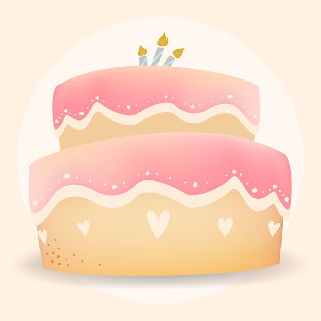 Бесплатное векторное изображение С днем ​​рождения дизайн торт вектор