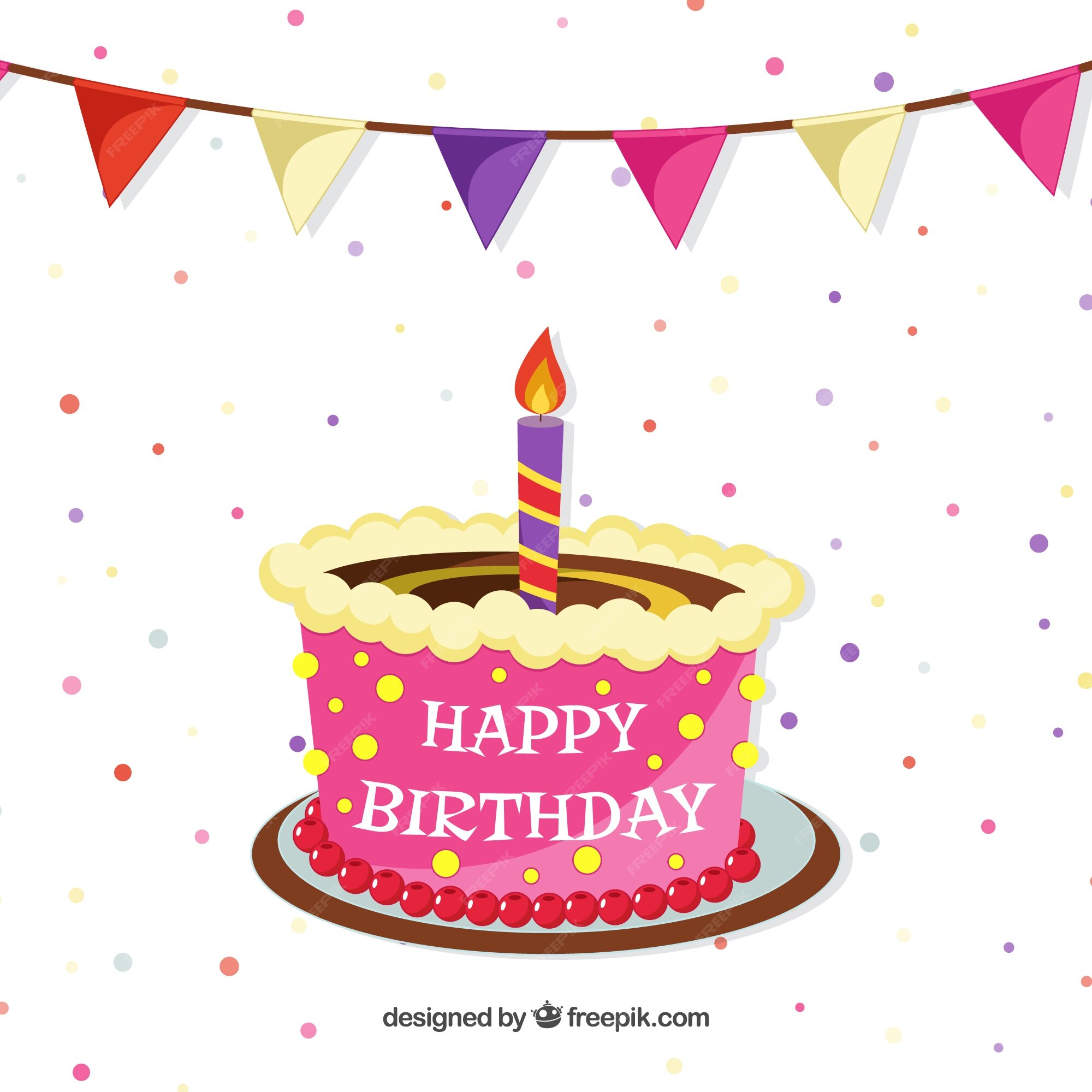 Free Vector | Happy birthday cake Free Vector | Happy birthday cake