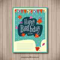 Free vector happy birthday card in flat style