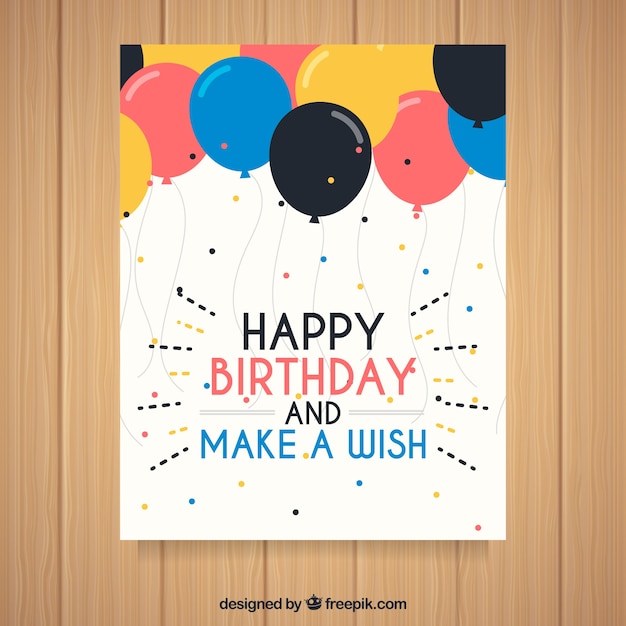 Free vector happy birthday card in flat style