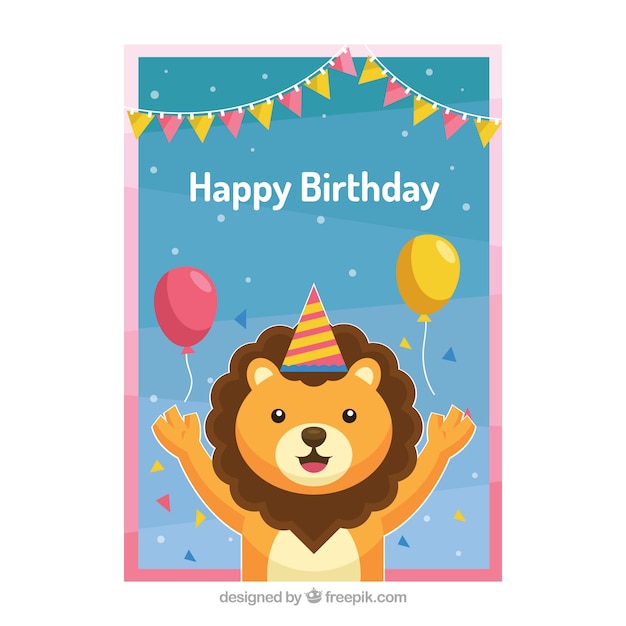 Free vector happy birthday card in hand drawn style