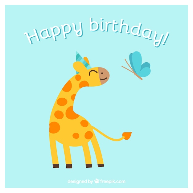 Happy birthday card with animals