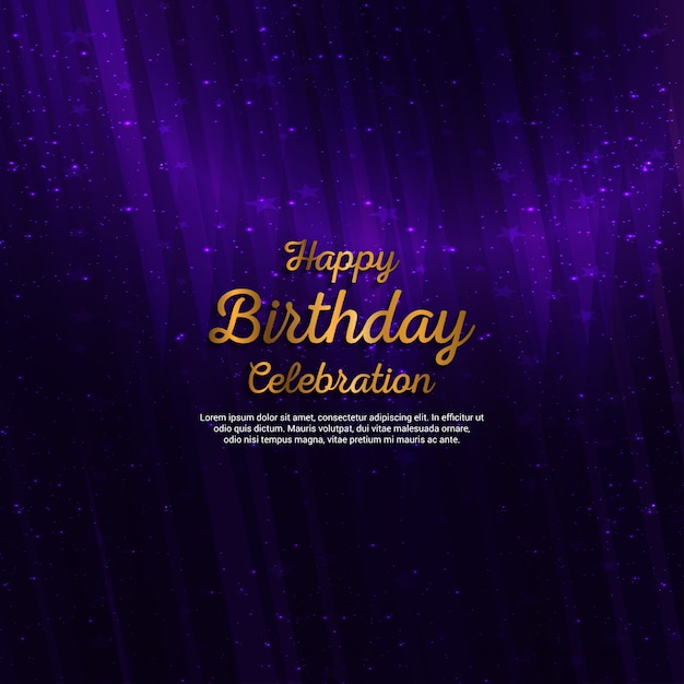 Free vector happy birthday card with dark background and typography