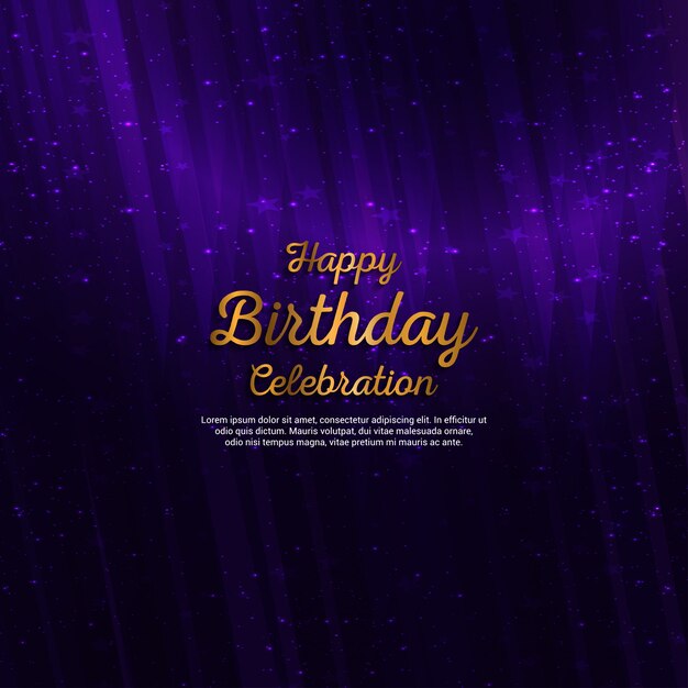 Happy birthday card with dark background and typography 