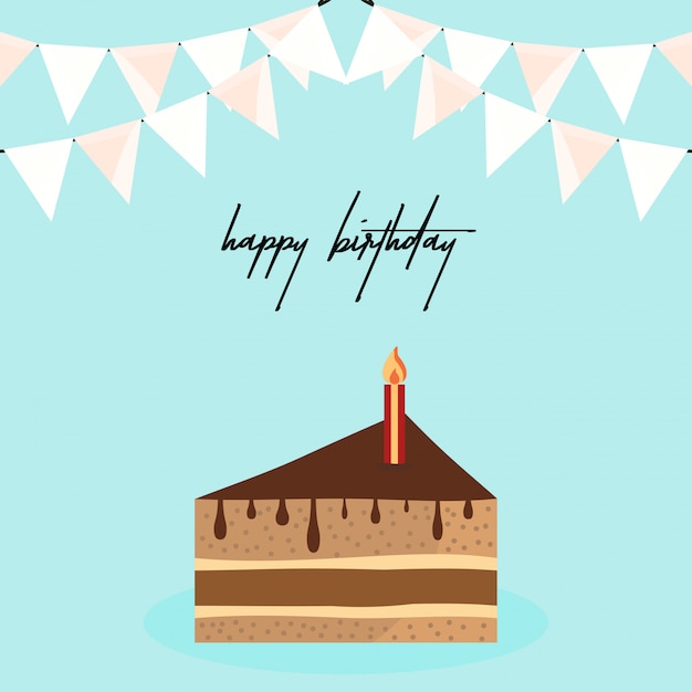 우아한 디자인과 케이크로 생일 축하 카드