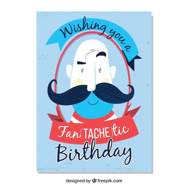 Free vector happy birthday card with illustration