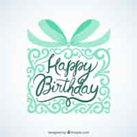 Free vector happy birthday card with ornamental gift