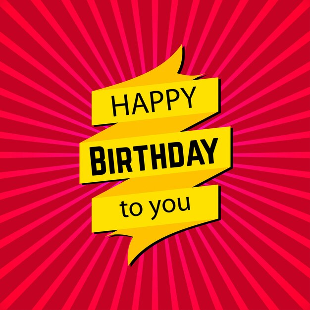 Happy birthday card with typogrpahy vector 