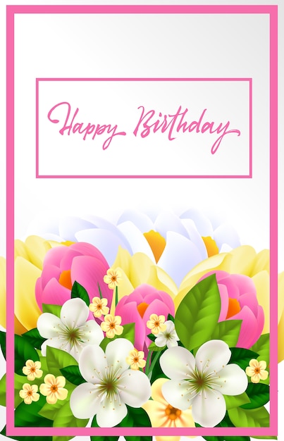 Free vector happy birthday card for woman