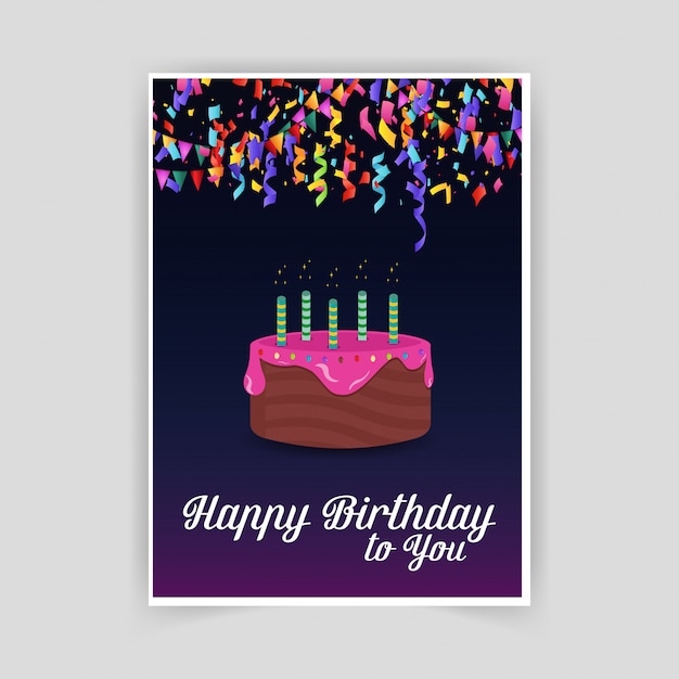 Free vector happy birthday card