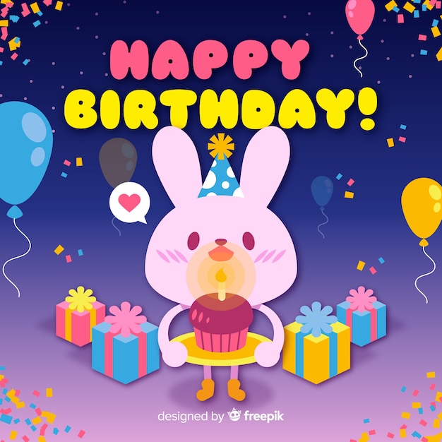 Free vector happy birthday card