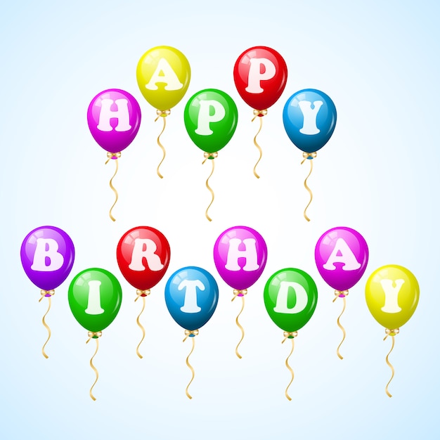 Free vector happy birthday celebration balloons