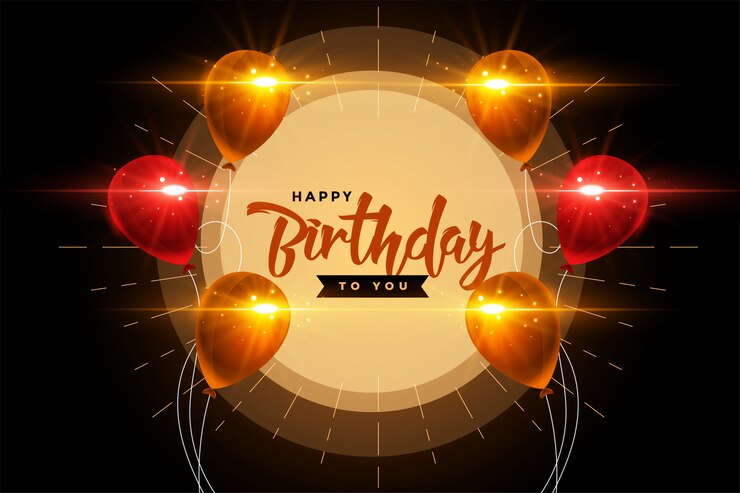 मुफ़्त वेक्टर happy birthday celebration card glowing design