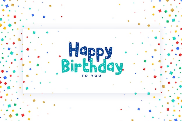 Free vector happy birthday celebration confetti card design