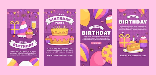 Истории instagram с празднованием дня рождения