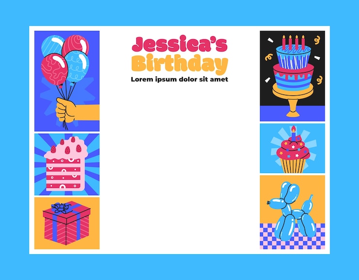무료 Vector 생일 축하 포토콜