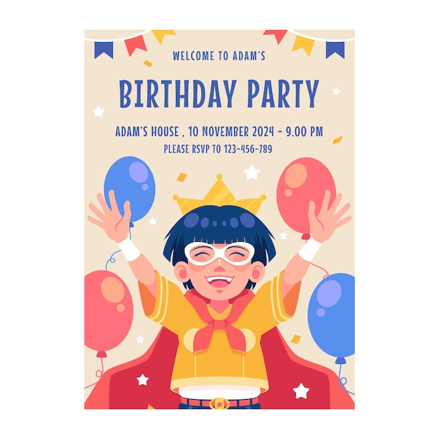 Free vector happy birthday celebration poster template