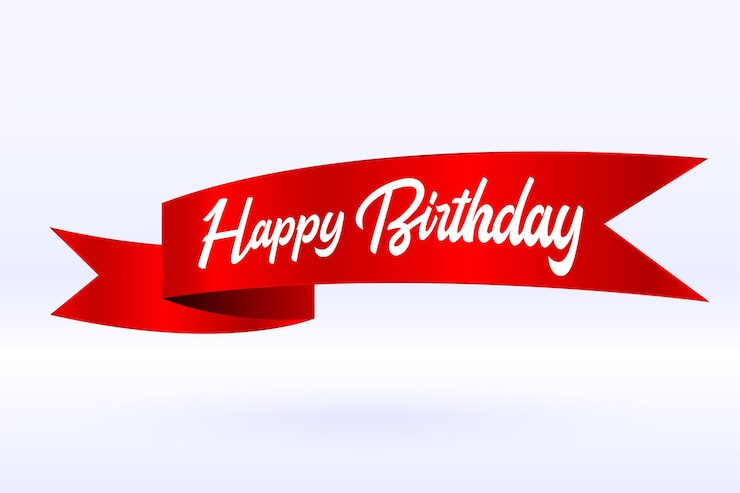 Free Vector happy birthday celebration ribbon background 