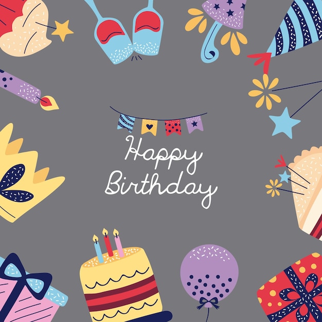 Free vector happy birthday celebration